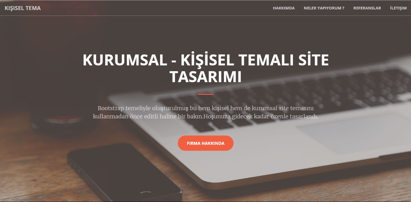 Bootstrap ile Tasarlanmış Tema (Kişisel)