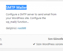 SMTP Mailer Eklentisi Kullanımı